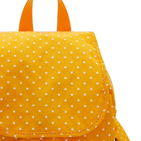 Sacs À Dos Kipling City Pack Mini Printed Jaune | FR 1720ZU